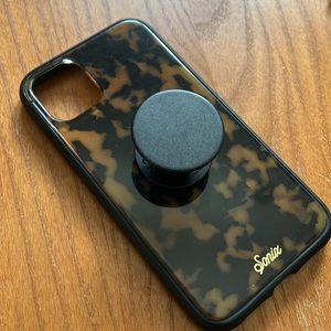 Sonix tortoise shell iPhone 11 case with black PopSocket